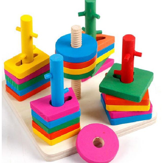 TweedyToys - Menara Kayu Lima Kunci