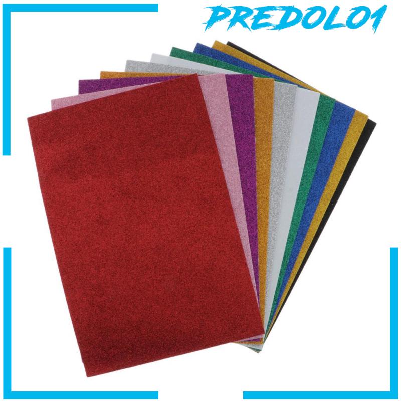 [PREDOLO1] 10 Pcs EVA Foam Handicraft Sheets 11.8x7.9&quot; Craft Foam Sponge Paper Glitter