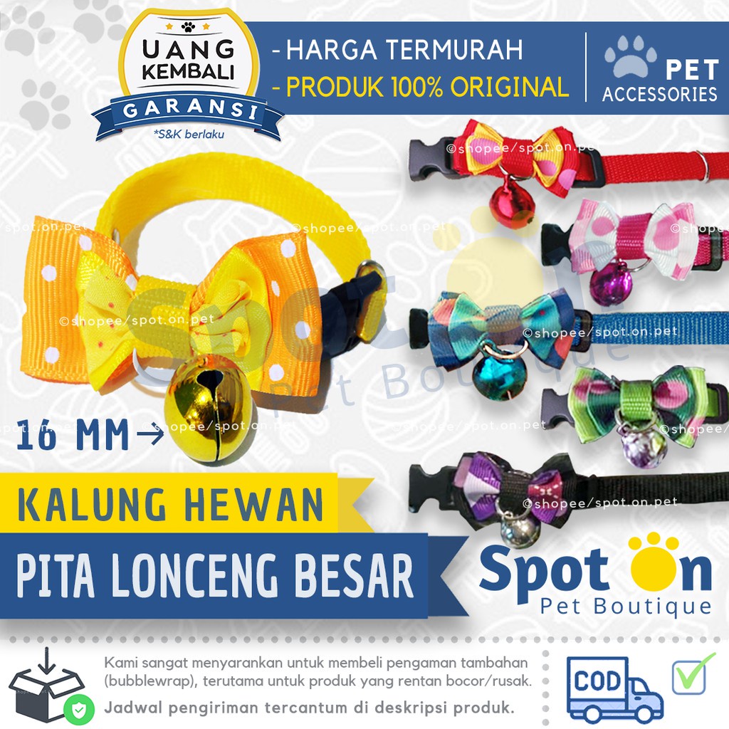 Kalung Pita Lonceng Besar | Kalung Kucing | Kalung Anjing | Kalung Lonceng Anjing / Kucing