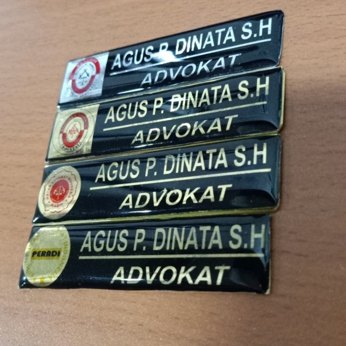 

Sale!!! Name Tag Papan Nama Dada Peradi Ikadin Kai Advokat Pengacara Magnet Trendi