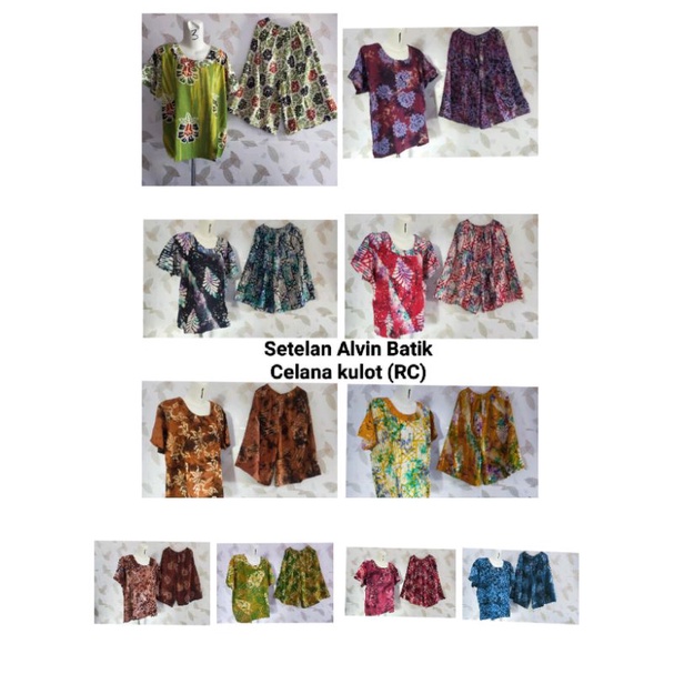 SETELAN ALVIN BATIK JUMBO CELANA KULOT LD 125 CM