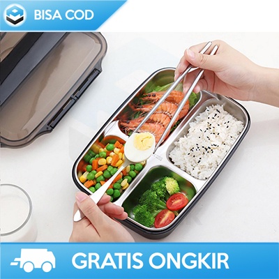 KOTAK TEMPAT MAKAN ANAK SEKOLAH SET MURAH TAFFHOME OU1000 ORIGINAL LUNCH BOX SET ANAK ANTI TUMPAH