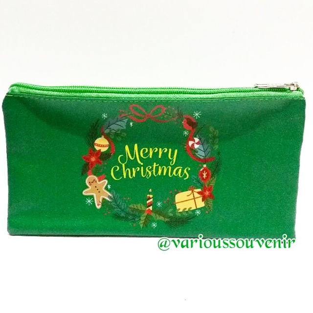 Christmas Case Tempat Pensil Souvenir Natal Christmas Sekolah Minggu Cosmetic Pouch Tempat Kosmetic