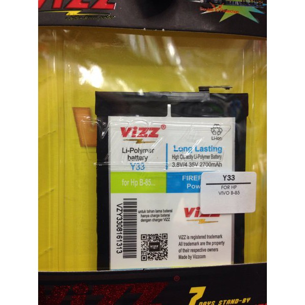 Battery Batre Baterai Double Power Vizz Vivo Y33 BK-B-85 B-85