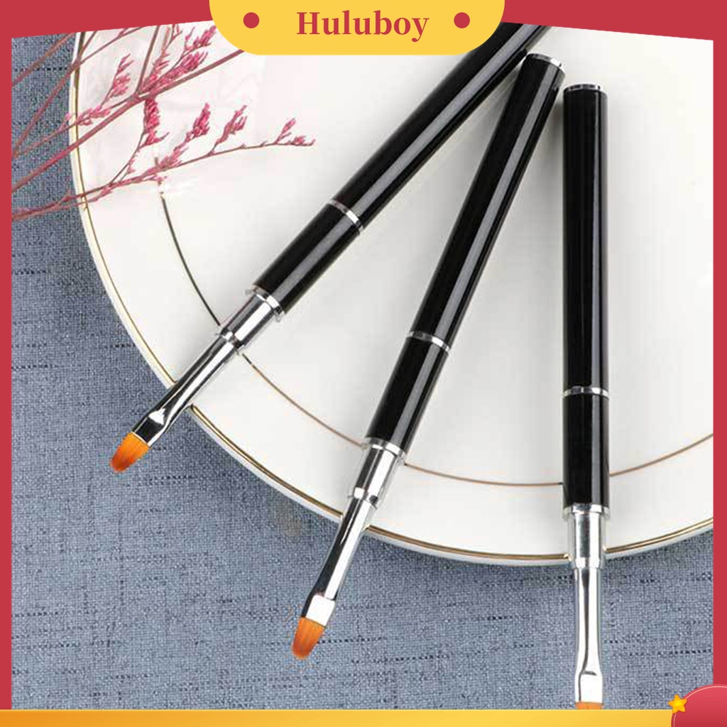 Huluboy Huluboy♡ 2 in 1 Pen Brush Nail Art Universal Bahan Stainless Steel Mudah Digunakan