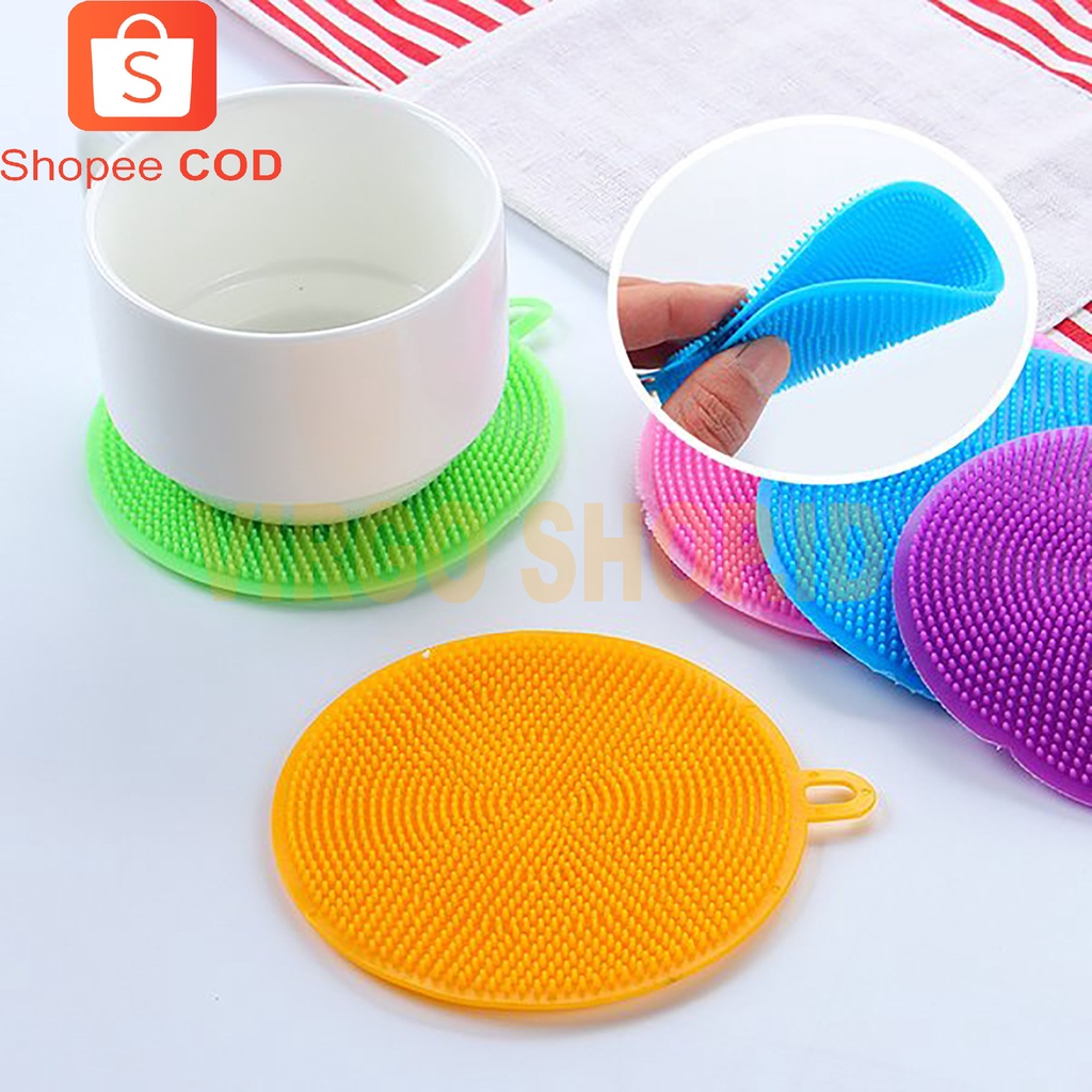 Spons Cuci Piring Silicon Anti Bakteri- Dish Cleaning Brush / Spons Cuci Piring / Perlengkapan Dapur / Cuci Piring / Perlengkapan Rumah / Piring / Spons Cuci Piring Silikon / Silicon / Perlengkapan Cuci Piring