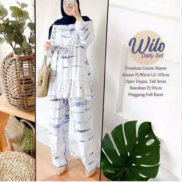 WILO DAILY SET / RECA ONE SET / SETELAN BAJU DAN CELANA KATUN