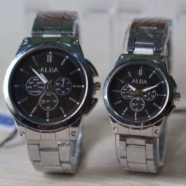 jam tangan couple alba variasi crono murah meriah