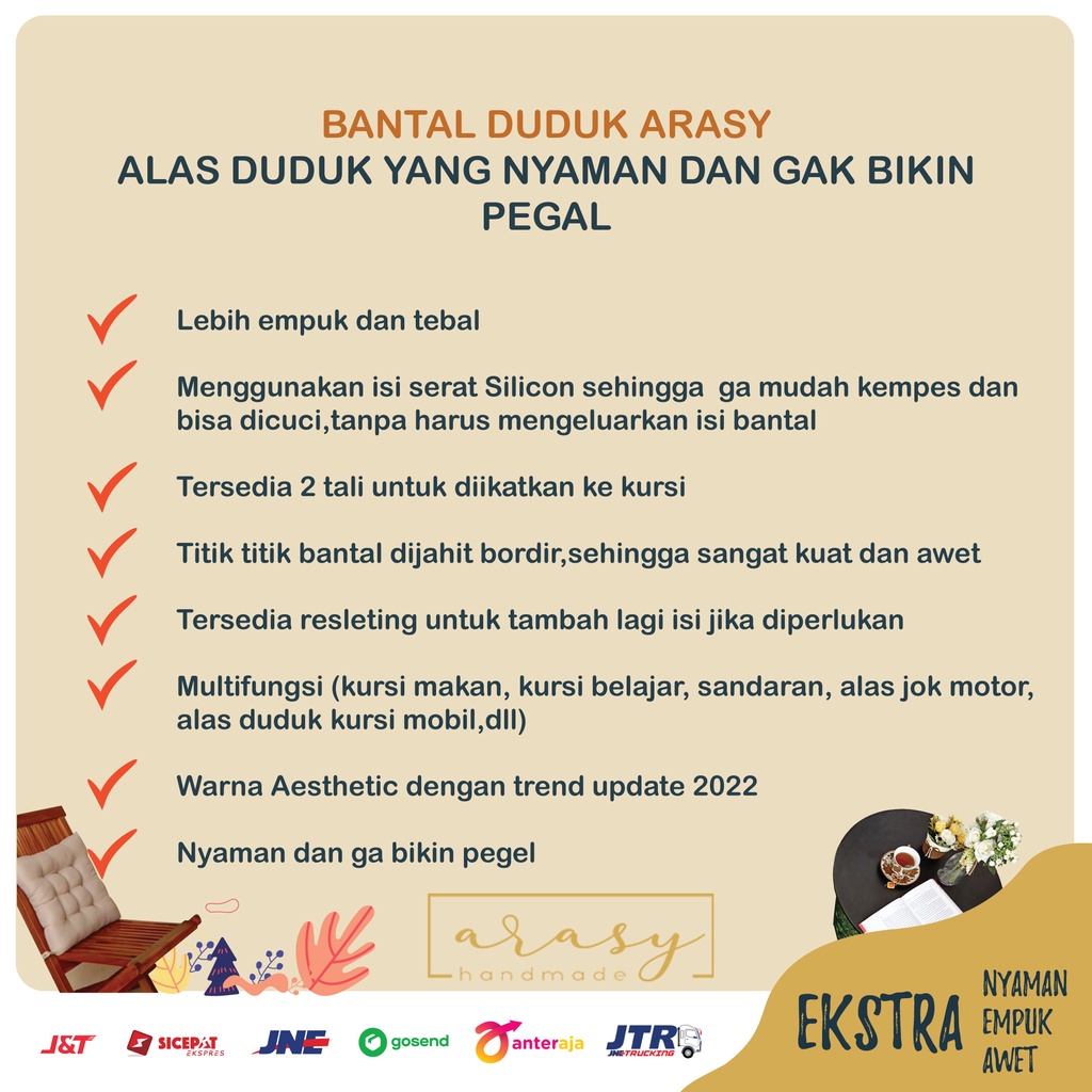 ARASY Bantal Duduk / Bantal Alas Duduk Kursi dan Lesehan