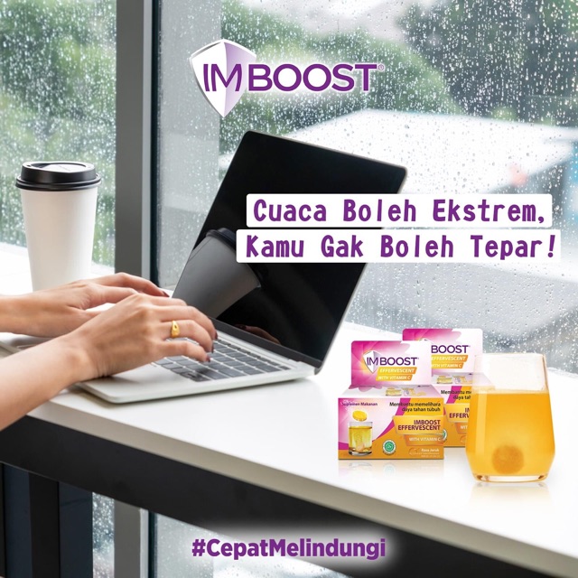 IMBOOST EFFERVESCENT WITH VITAMIN C - Memelihara Daya Tahan Tubuh - 1 Tube @8 Tablet Vit C 500 mg