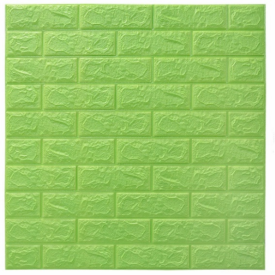 DIY Wall foam Stiker 3D Dekorasi Kamar Rumah / wallpaper Dinding Kamar Tidur batu bata-ZW-4 Hijau
