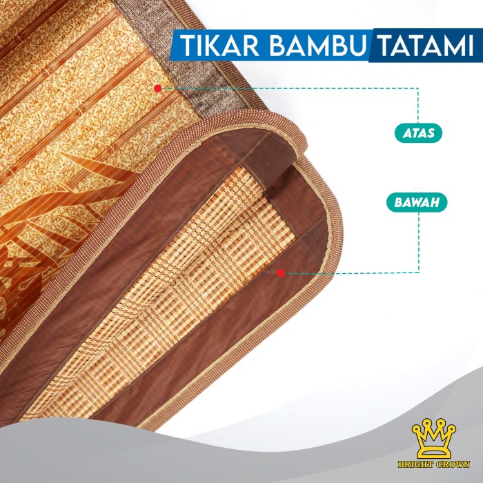 TIKAR-KARPET- TIKAR BAMBU TATAMI / TIKAR LIPAT BAMBU TATAMI UKURAN 180 X 200CM -KARPET-TIKAR.