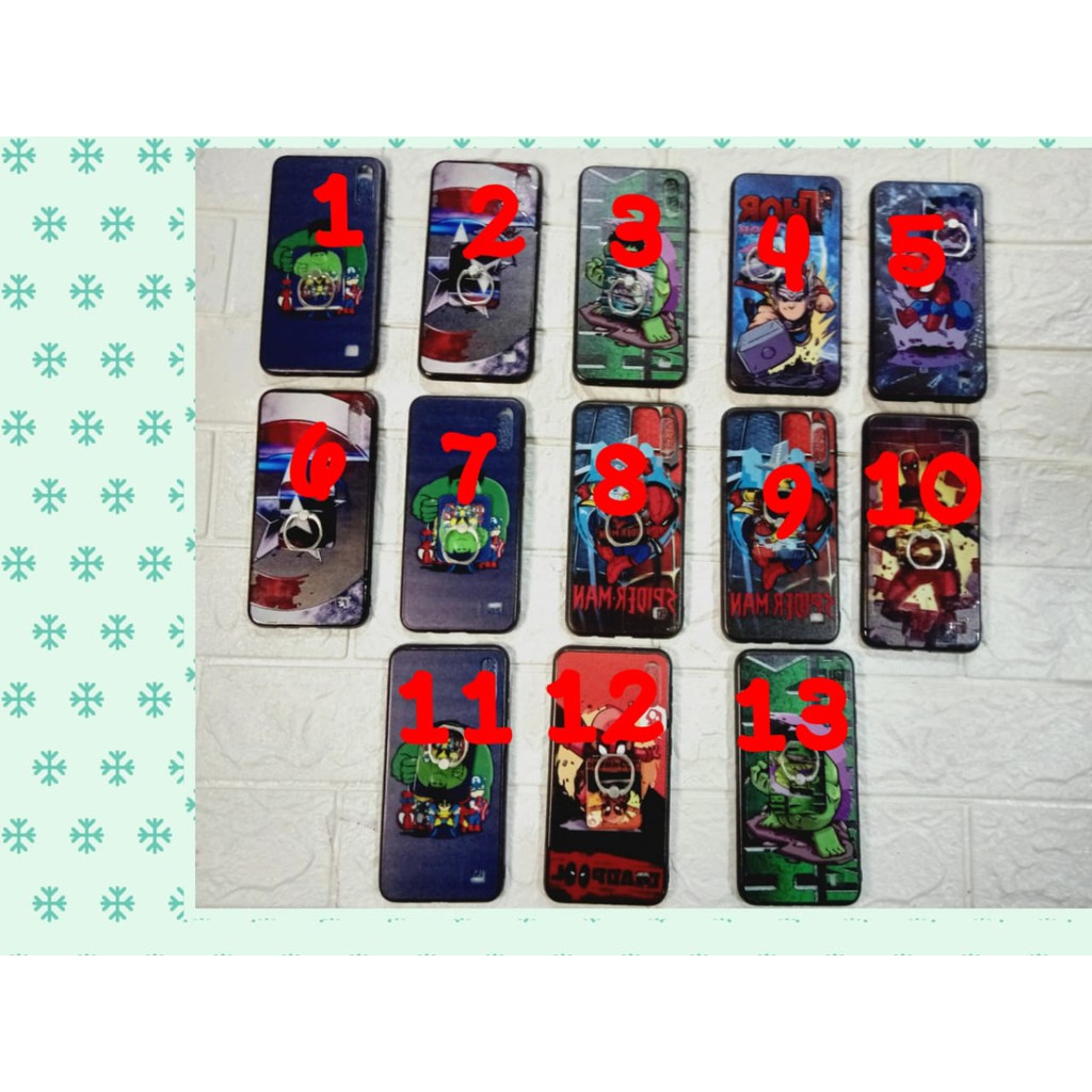 CASE POPSOKET SAMSUNG A10 MOTIF KARTUN ROBOT, HULK IJO,  SPIDERMAN, HIRO, IRON MAN,