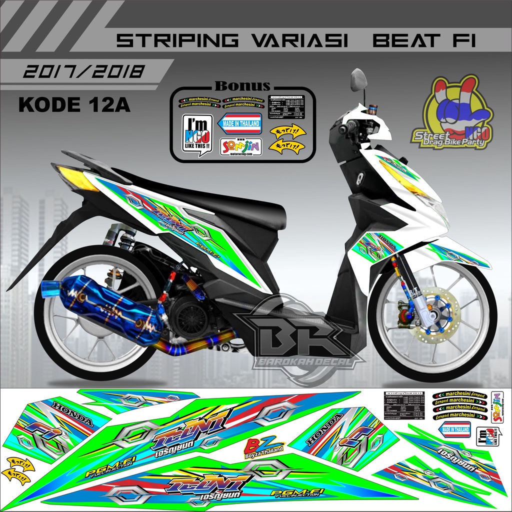 Striping Beat 2017-2019 Stiker Lis Motor Beat kode 12