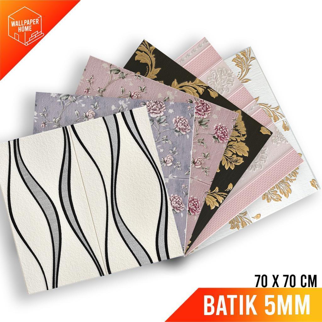 Wallpaper 3D FOAM 5 MM / Wallpaper Dinding 3D Motif Foam Batik Bunga More High Quality / Wallfoam 3D
