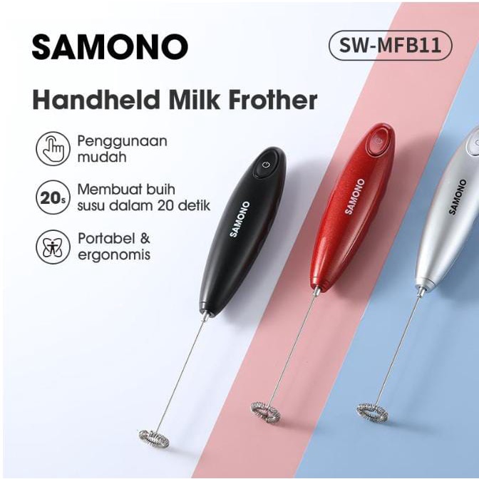 Samono Pengocok Susu Mini Portable Mixer Milk Frother Hand Blender Tangan Pembuih Kopi Susu Pengaduk Telur Cream