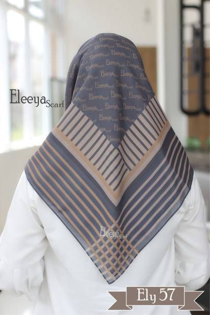 HIJAB SEGIEMPAT MOTIF ELY 57||  ELEEYA SCARF