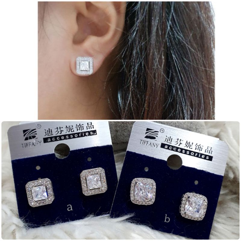 Anting silver925 Perak Mata Kilau premium quality anti karat anti alergi 01939