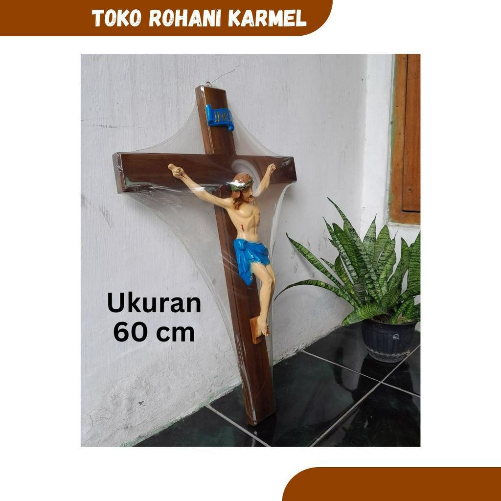Murah SALIB GANTUNG KATOLIK 60 CM / SALIB GANTUNG BESAR / SALIB DINDING KATOLIK / SALIB PATUNG YESUS