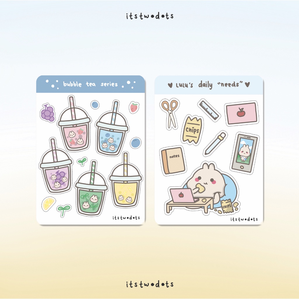 

LULU SERIES #1 STICKER SHEET BUBBLE TEA DAILY NEEDS