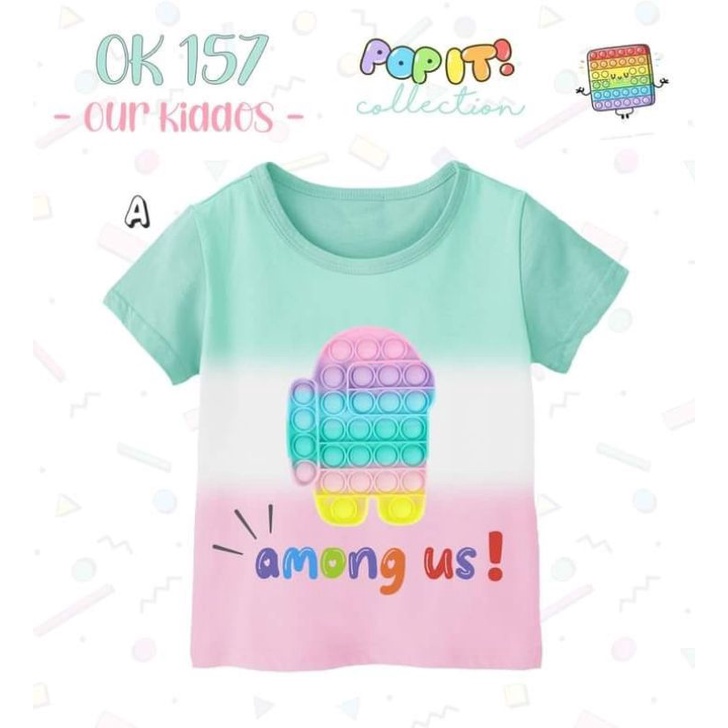 OK157 KAOS ATASAN CWE POP IT bahan katun, printing