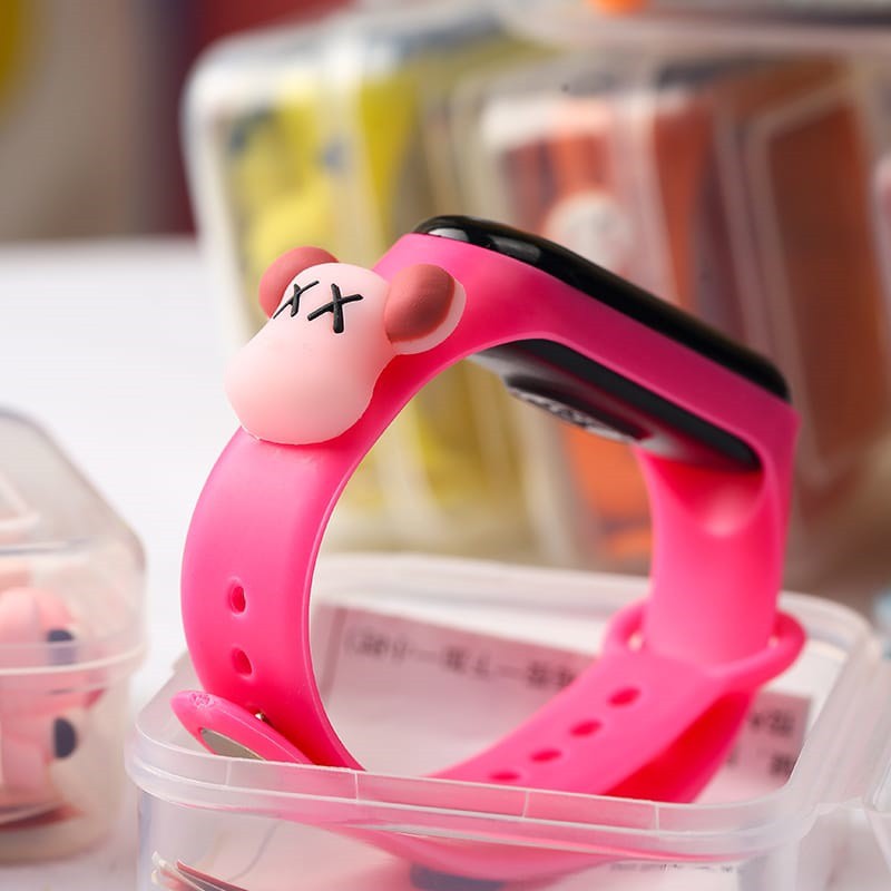 Jam Tangan Anak Elektronik Led Anti Air IP67 Water proof Motif Kartun Mickey Pikachu Bahan Silikon Untuk Anak / Jam Tangan Karakter 009-PINK BEAR