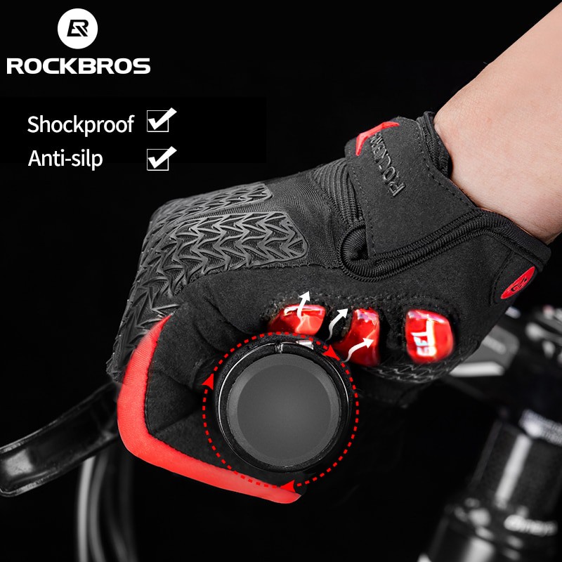 Rockbros Sarung Tangan Sepeda Full Finger Thermal Warm Touchscreen Size M - S091-2 - Black