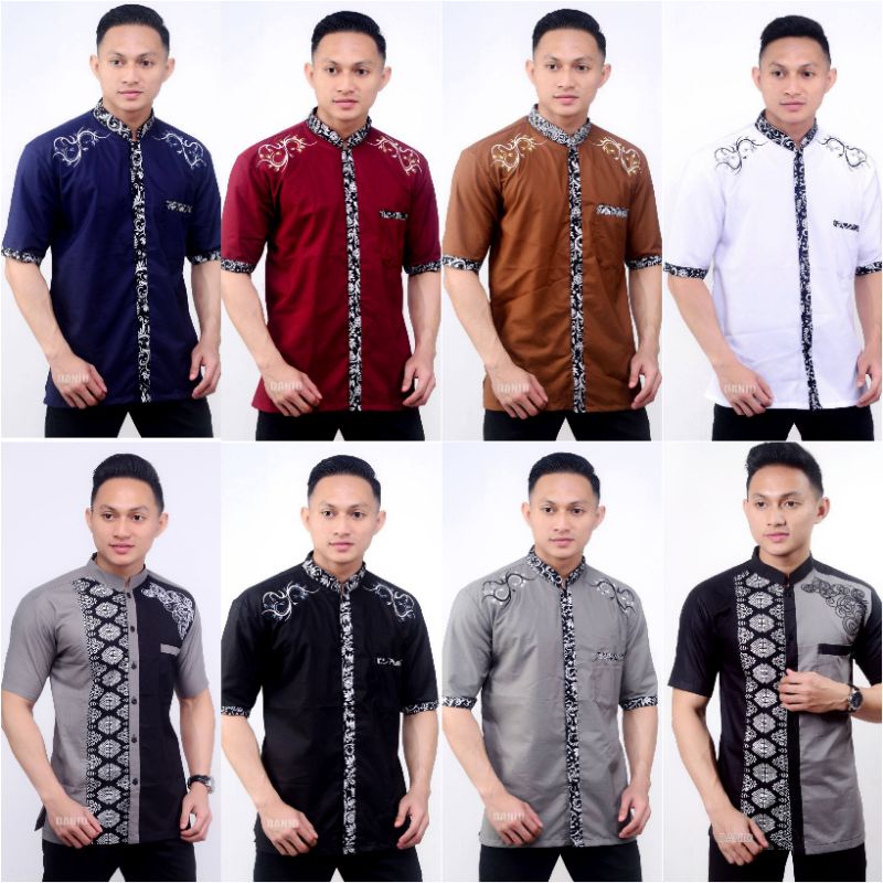 Grosir Batik Murah Pekalongan | Baju Koko Lengan Pendek Modern Terbaru Hadroh baju muslim