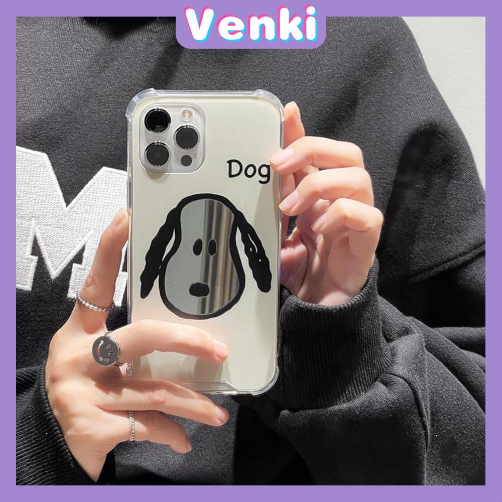 iPhone Case Acrylic HD Mirror Laser Airbag Shockproof Protection Camera Cute Puppy Simple Compatible For iPhone 11 iPhone 13 Pro Max iPhone 12 Pro Max iPhone 7 Plus iPhone xr xs