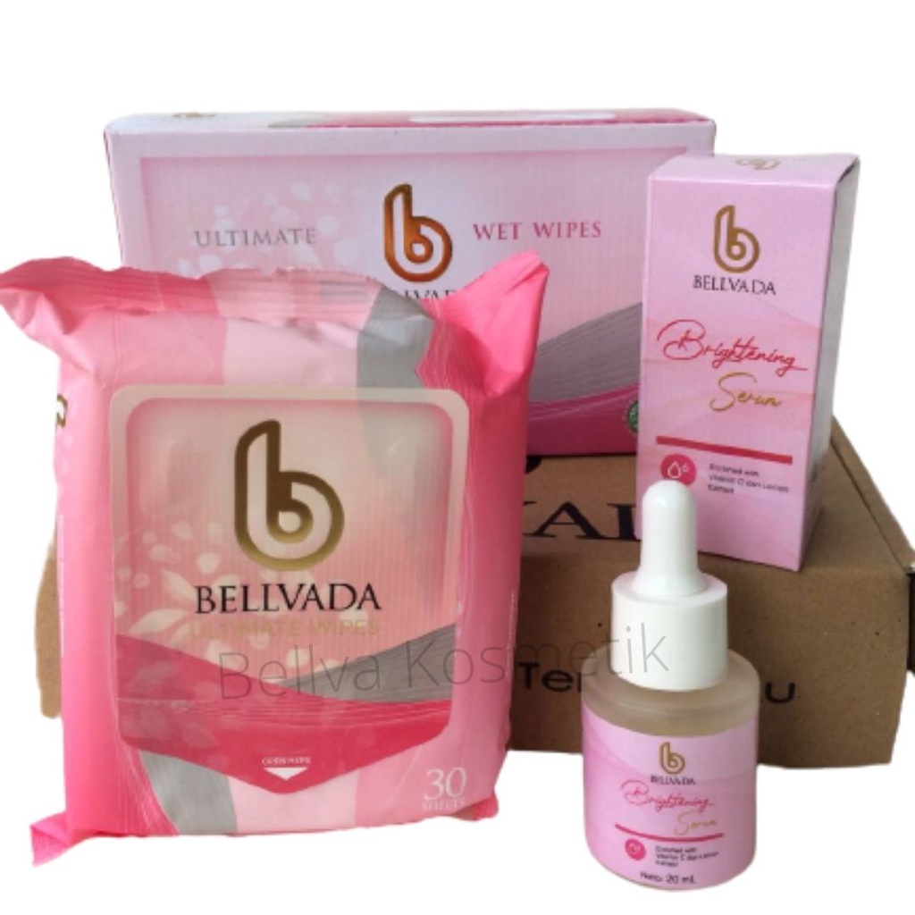 paket whitening murah tissue bellvada skincare dan serum belvada bpom original bebas flek jerawat