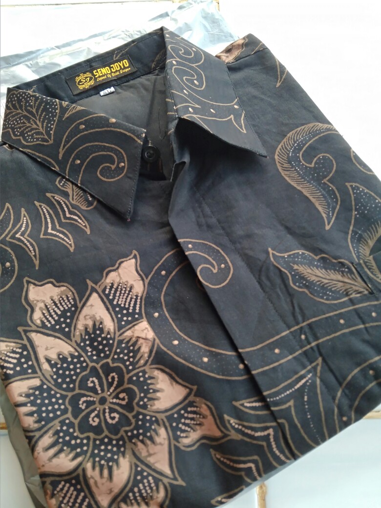 Batik Pria Sekar Kamboja Lapis Furing Katun Halus Sragenan Size M-xxl Asli Solo High Quality