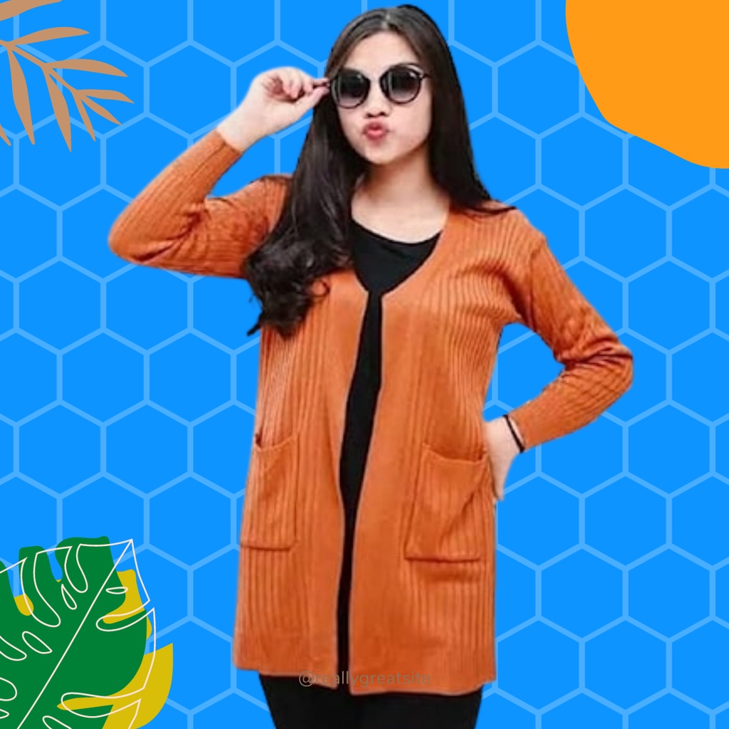 Baju Pakaian Suiter Jaket Luaran Suwiter Hangat Atasan Wanita Dewasa Oversize Rajut Import Korea Kek