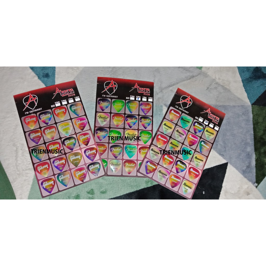 pick gitar klaber gitar ukuran  2mm 0,96mm 0,71mm