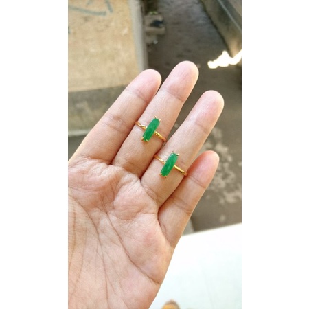 cincin giok perak lapis emas | cincin perak | cincin giok