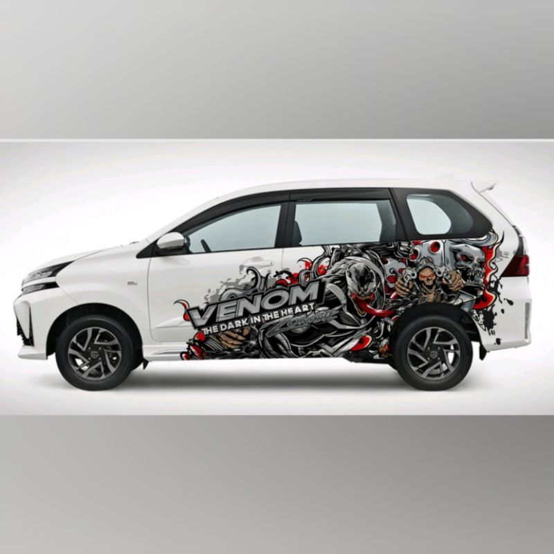 Stiker Decal semua mobil motif Venom(Ayla,Agya,jazz,Brio,Livina dll)