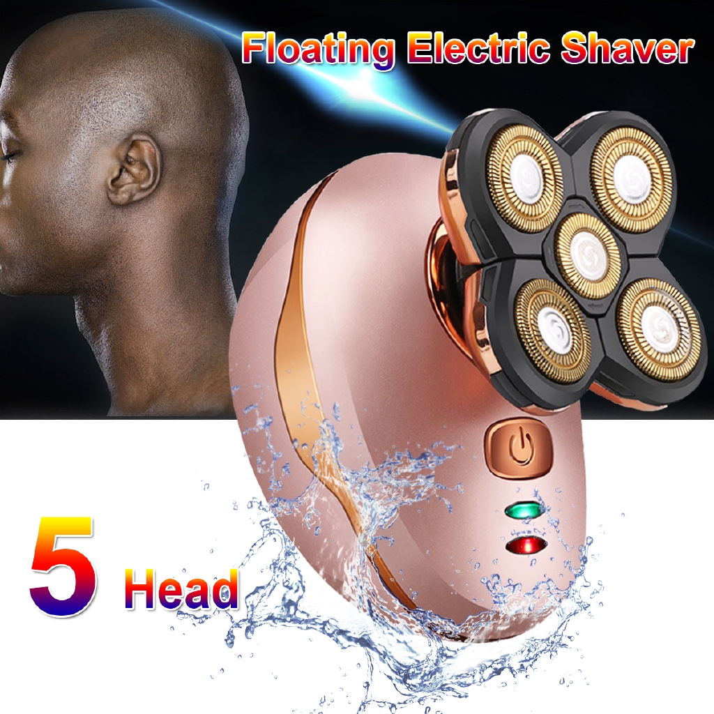 5 Head Dry Wet Floating 4d 360 Shaving Hair Bald Mens Electric