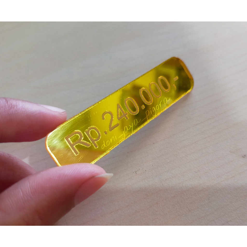  1 HARI JADI  Akrilik Nama Custom / Nama Akrilik Grafir Mirror Gold / Ukir Nama Custom Akrilik / Nam