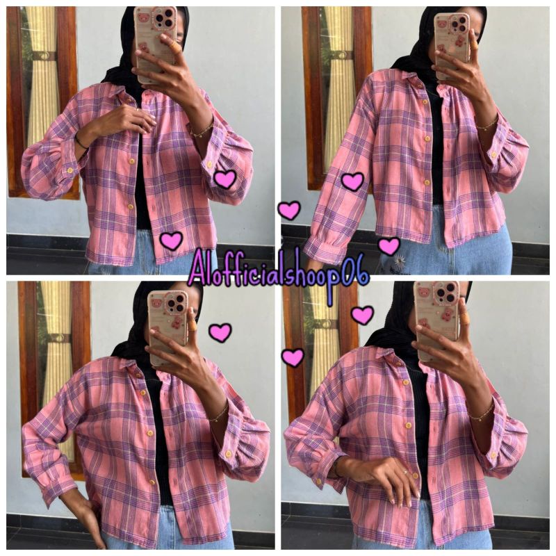 CROP TOP FLANEL / KEMEJA FLANEL WANITA / KEMEJA CROP / KEMEJA WANITA TERBARU-Al43