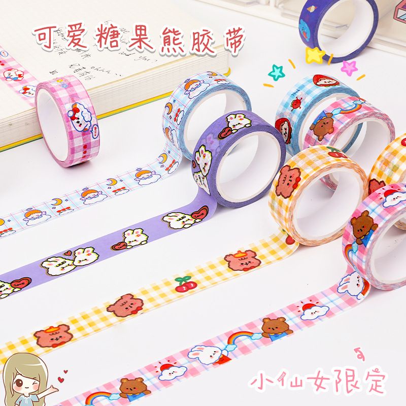

GAEKOPEDIA || 1 Roll Kartun beruang Washi tape lucu Selotip / Masking Tape Scrapbooking DIY