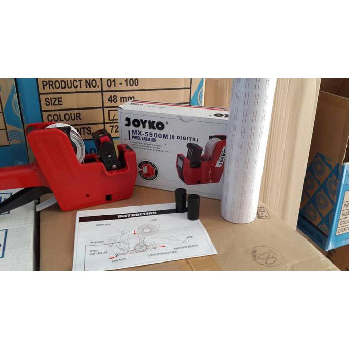 

Silahkan Order] Alat Label Harga Joyko Mx5500M Set+Kertas Label 10 Roll Paket