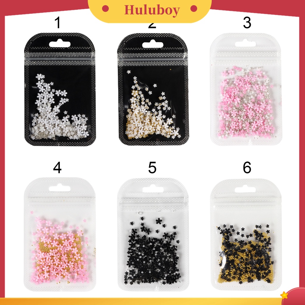 Huluboy Huluboy♡ 1 Kantong Manik-Manik Bunga 3D Multifungsi Tahan Air Untuk Dekorasi Nail Art