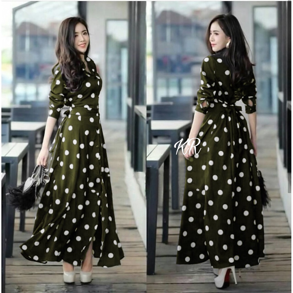 PAKAIAN WANITA DRESS ESTHER POLKA MONALISA BUSUI KR ADA VIDEO REAL PICT