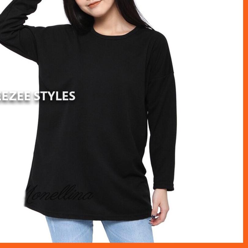 Kaos Polos Distro Pria Wanita Cotton Combed 30s Lengan Panjang Hitam / Baju Polos Cowok Cewek Hitam