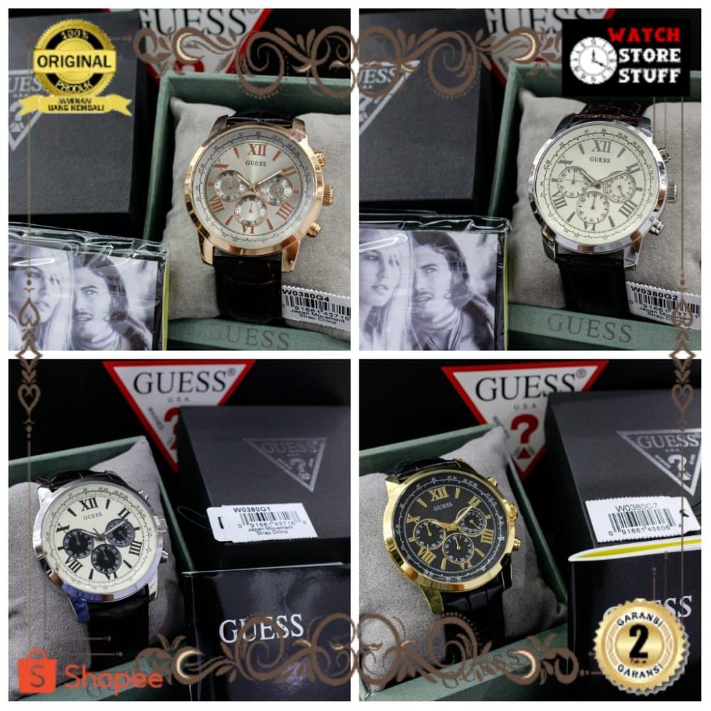 JAM TANGAN PRIA WANITA | RANTAI | KULIT | KARET | MURAH | PRIA gu3ss HORIZON W0380G1 W0380G2 W0380G3