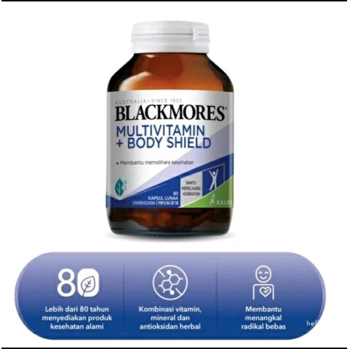 PROMO Blackmores Multivitamin+ Body Shield 30 80 kapsul FREE CALCIMAG 30