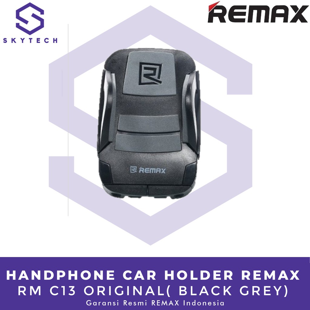 HANDPHONE CAR HOLDER REMAX BLACK GREY RM C13 ORIGINAL GARANSI RESMI