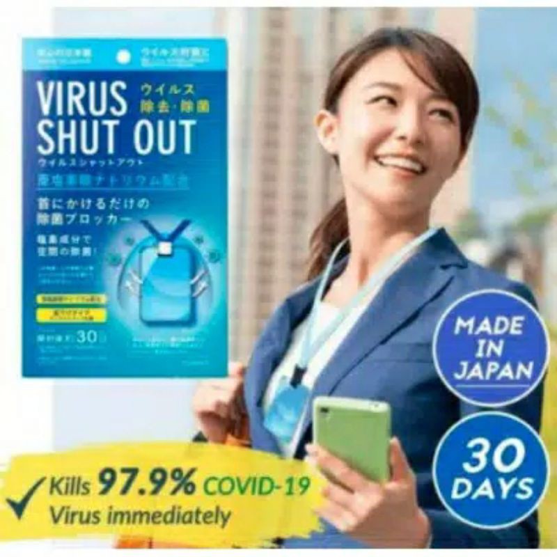 [ ORIGINAL ] Virus Shut Out Japan Kalung Anti Virus Biru Jepang