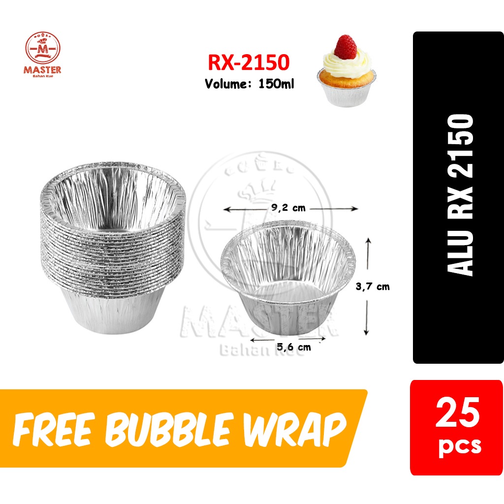 Aluminium Foil Tray RX 2150 / Alu Tray Cup Bulat 150ml [per 25 pcs]