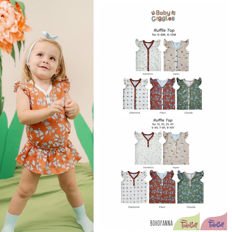 Bohopanna - Ruffle top Disney Tinkerbell / Atasan Anak