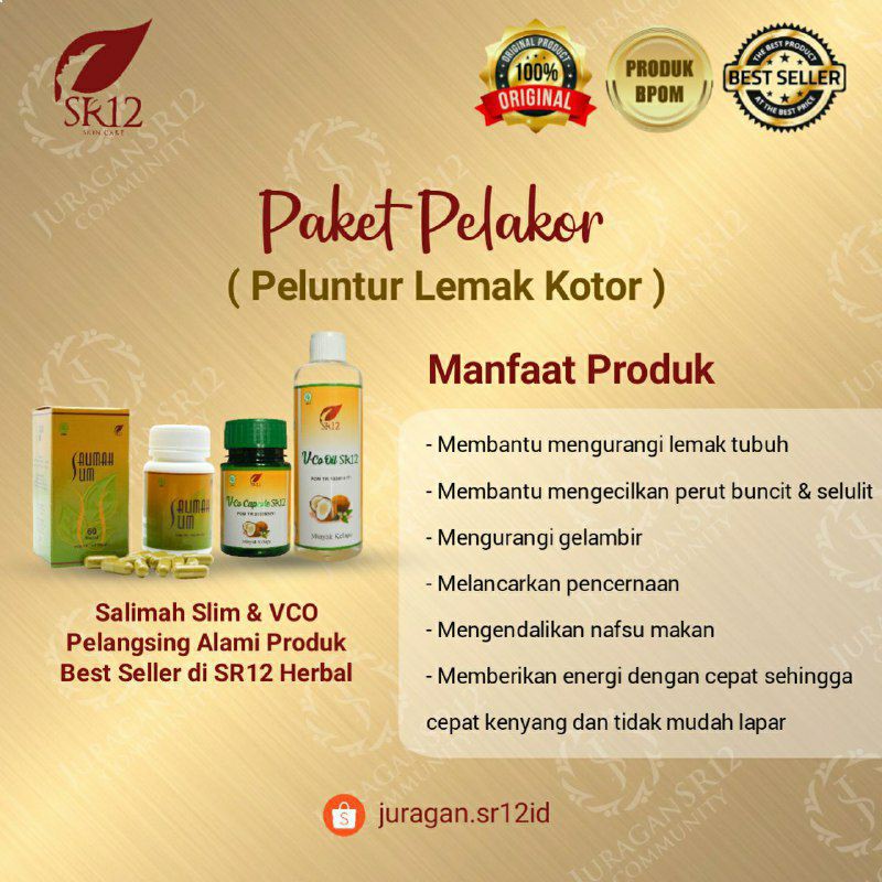 SR12 Salimah Slim Pelangsing Badan Penurun Berat Badan Pelangsing Badan Cepat dan Ampuh Obat Diet Best Seller BPOM